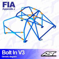 Arceau 6 Points à Boulonner AST Rollcages V3 pour Peugeot 306 - FIA