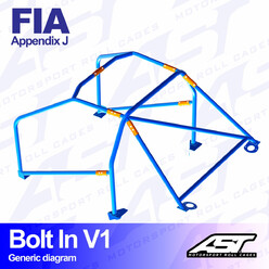 Arceau 6 Points à Boulonner AST Rollcages V1 pour Citroen ZX - FIA