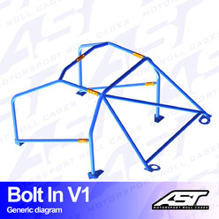 Arceau 6 Points à Boulonner AST Rollcages V1 pour Ford Escort MK1 - 2 Portes - FIA