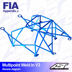 Arceau 10 Points à Souder AST Rollcages V3 pour Ford Escort MK2 - 2 Portes - FIA
