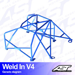 Arceau 8 Points à Souder AST Rollcages V4 pour Audi TT 8N, Traction