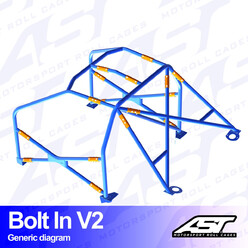 Arceau 6 Points à Boulonner AST Rollcages V2 pour Audi S4 B5 Berline (Traction) - FIA