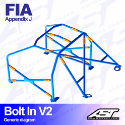 Arceau 6 Points à Boulonner AST Rollcages V2 pour BMW E36 Berline - FIA