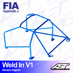 Arceau 8 Points à Souder AST Rollcages V1 pour Audi Coupe B2 (Quattro) - FIA