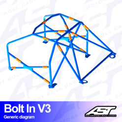Arceau 6 Points à Boulonner AST Rollcages V3 pour BMW E46 Compact - FIA