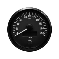 Compteur-Vitesse 200 km/h - VDO Singleviu - fond noir - diamètre 100mm