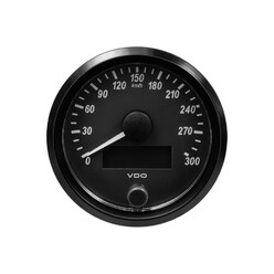 Compteur-Vitesse 300 km/h - VDO Singleviu - fond noir - diamètre 80mm